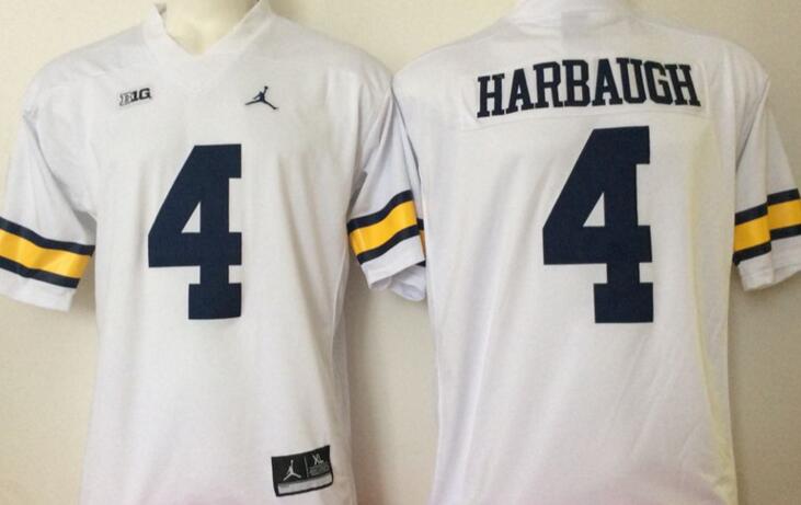 Jordan Michigan Wolverines 4 Jim Harbaugh white men NCAA college Football Jerseys Jordan Michigan Wolverines 4 Jim Harbaugh white men NCAA college Football Jerseys