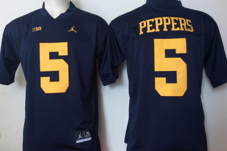 Jordan Michigan Wolverines 5 Jabrill Peppers blue men NCAA college Football Jerseys