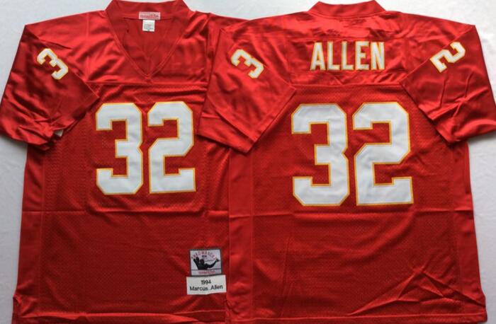 Kansas City Chiefs 32 Marcus Allen red men Throwback NFL football Jerseys