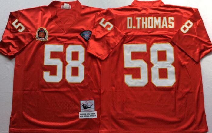 Kansas City Chiefs 58 Derrick Thomas red men Throwback NFL football Jerseys