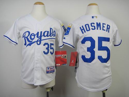 Kansas City Royals #35 Eric Hosmer White kid MLB Jerseys