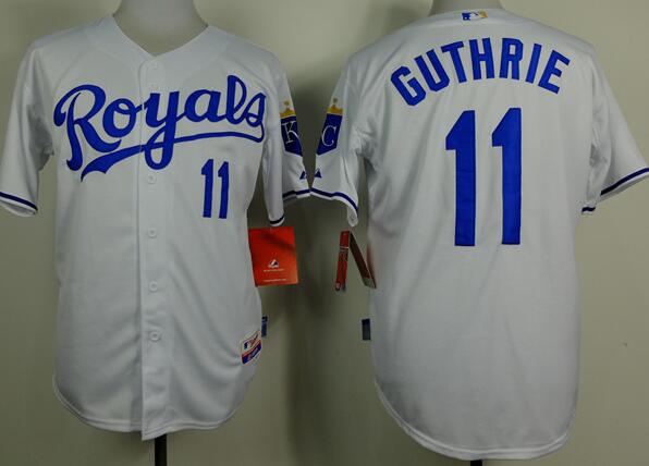 Kansas City Royals 11 guthrie white men mlb baseball jersey