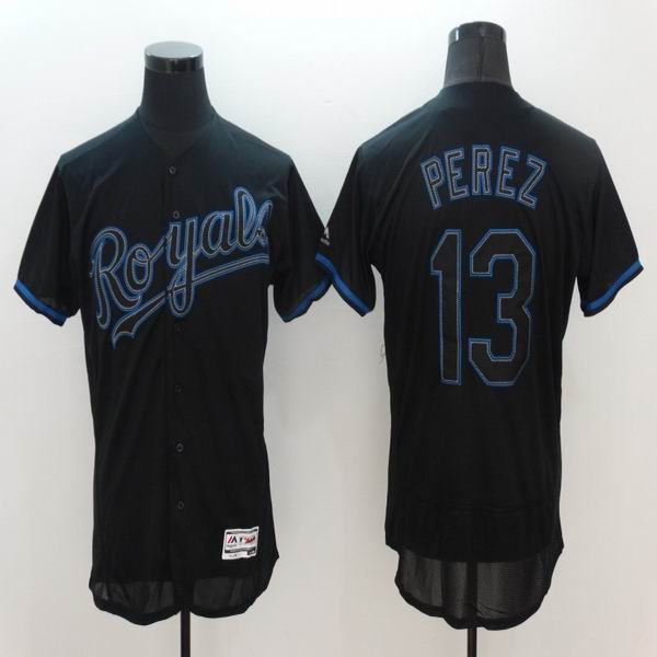 Kansas City Royals 13 Salvador Perez black Flexbase Authentic Collection men baseball mlb Jersey