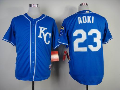 Kansas City Royals 23 AOKI Blue men baseball mlb jersey