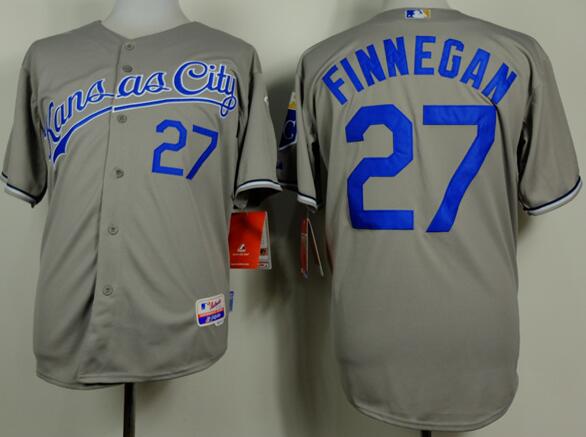 Kansas City Royals 27 finnegan grey men baseball mlb jerseys