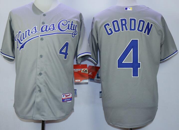 Kansas City Royals 4 GORDON gray men baseball mlb jerseys