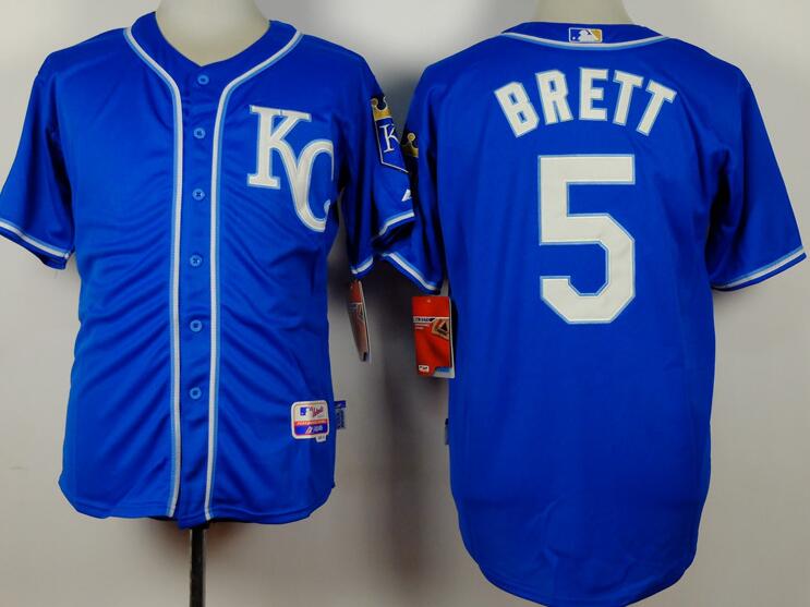 Kansas City Royals 5 George Brett blue men baseball mlb jerseys