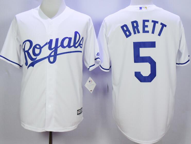 Kansas City Royals 5 George Brett white men baseball mlb jerseys