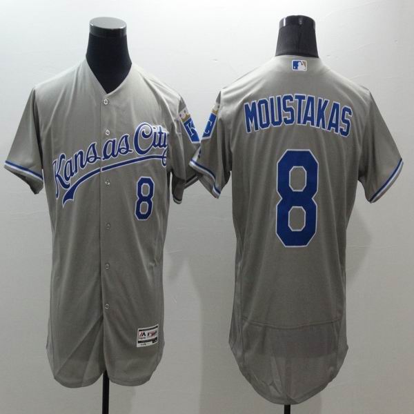 Kansas City Royals 8 Mike Moustakas gray Flexbase Authentic Collection men baseball mlb Jersey