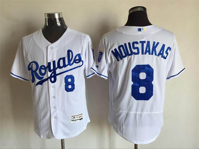 Kansas City Royals 8 Mike Moustakas white Flexbase Authentic Collection men baseball mlb Jersey