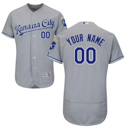 Kansas City Royals Majestic Road Gray Flex Base Authentic Collection Custom Jersey