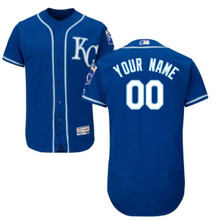 Kansas City Royals Majestic Road blue  Flex Base Authentic Collection Custom Jersey