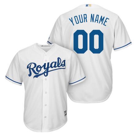 Kansas City Royals jerseys Majestic White Home Cool Base Custom any name number