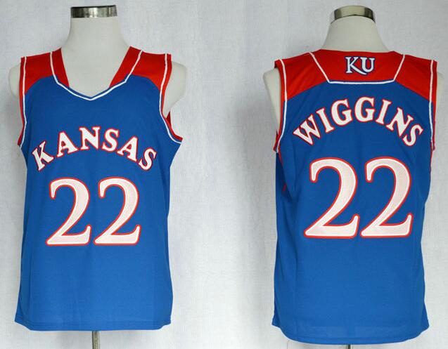 Kansas Jayhawks Andrew Wiggins #22 Basketball Authentic Jersey - Royal Blue