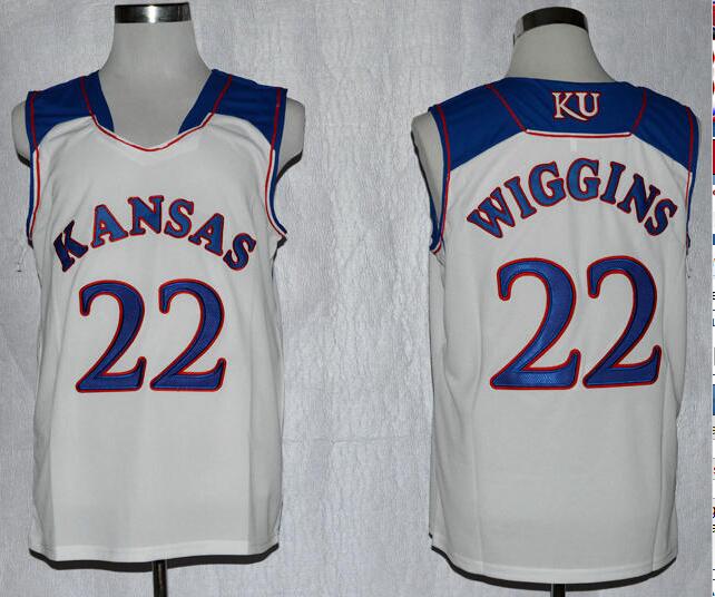 Kansas Jayhawks Andrew Wiggins #22 Basketball Authentic Jersey - White