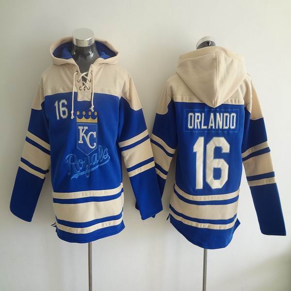 Kansas Royals 16 Orlando Blue mlb baseball Hooded Sweatshirt