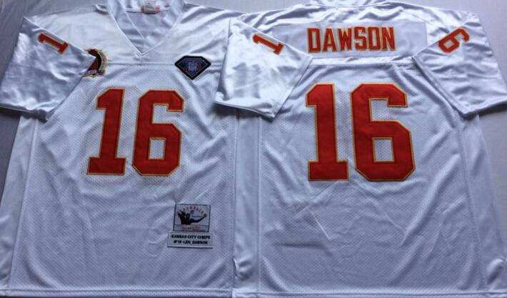 KansasCityChiefs 16 Len Dawson white men Throwback NFL football Jerseys