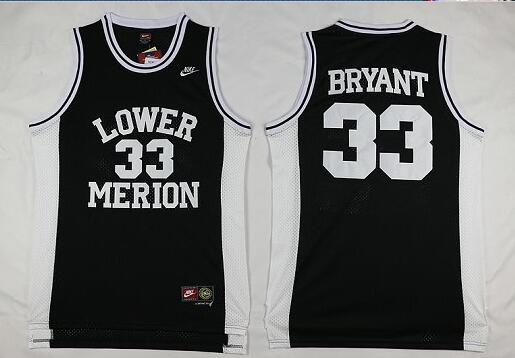 Kobe Bryant #33 Lower Merion High School 1996 Black Jersey