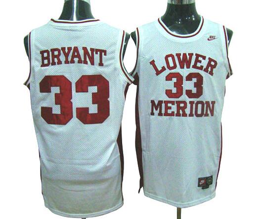 Kobe Bryant #33 Lower Merion High School 1996 White NBA Jerseys