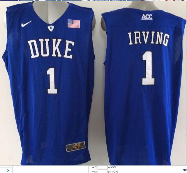 Kyrie Irving Duke Blue Devils #1 Basketball Blue Jersey