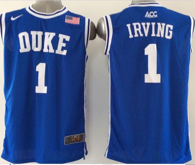 Kyrie Irving Duke Blue Devils #1 Basketball Blue Round Neck Jersey