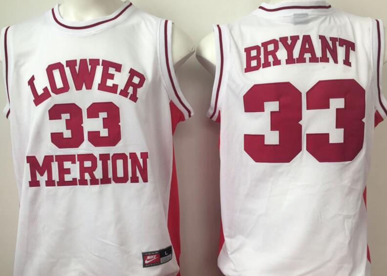 LOWER MERION HIGH SCHOOL 33 Kobe Bryant White men Basketball college ncaa jersys