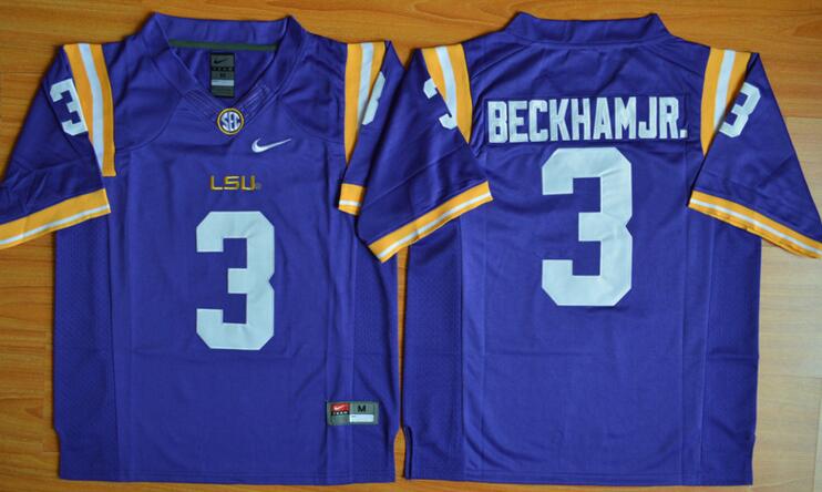 LSU Tigers 3Odell Beckham Jr. purple men NCAA college Football Jerseys