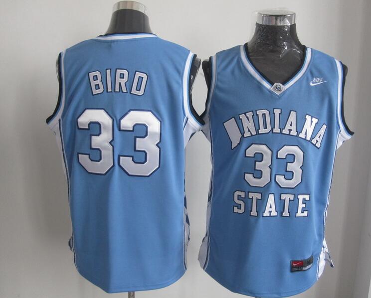 Larry Bird Indiana State Sycamores #33 Light Blue Revolution 30 Basketball Jerseys