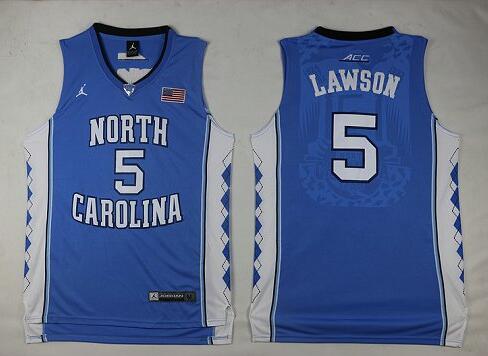 Lawson North Carolina #5 Blue College Basketball Jersey