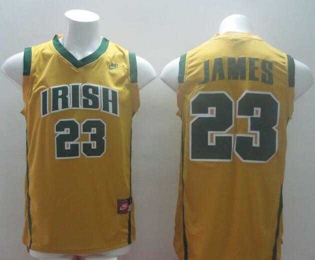 Lebron James #23 Irish High School Orange Jersey