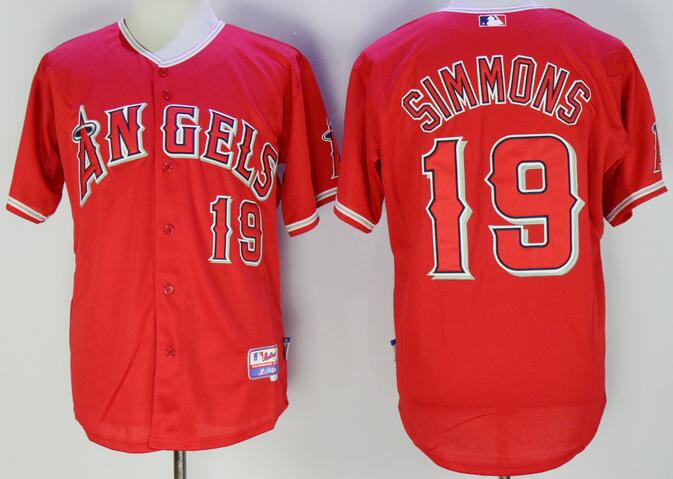 Los Angeles Angels 19 andrelton simmons red men baseball mlb jersey