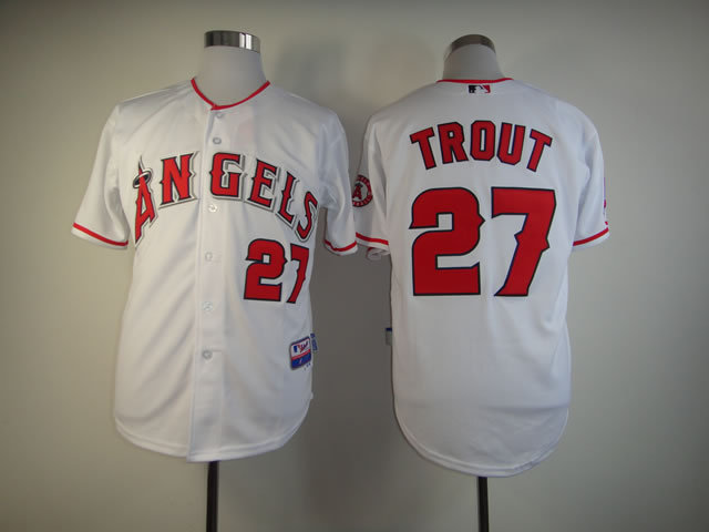 Los Angeles Angels 27 Mike Trout White men baseball mlb Jerseys