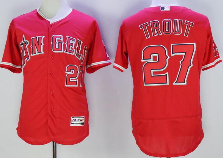 Los Angeles Angels 27 Mike Trout red elite men baseball mlb jerseys