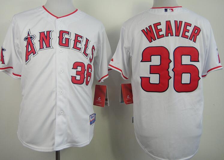 Los Angeles Angels 36 Weaver white men baseball mlb Jerseys