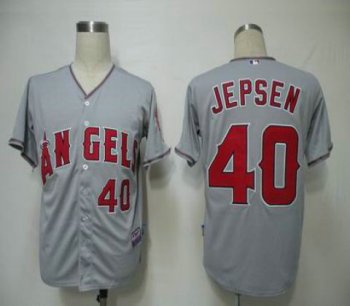 Los Angeles Angels 40 Jepsen Grey Cool men baseball mlb jerseys