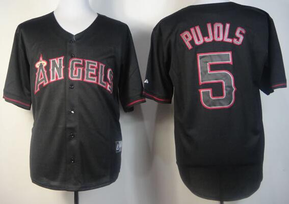 Los Angeles Angels 5 pujols Black Fashion men baseball mlb Jerseys