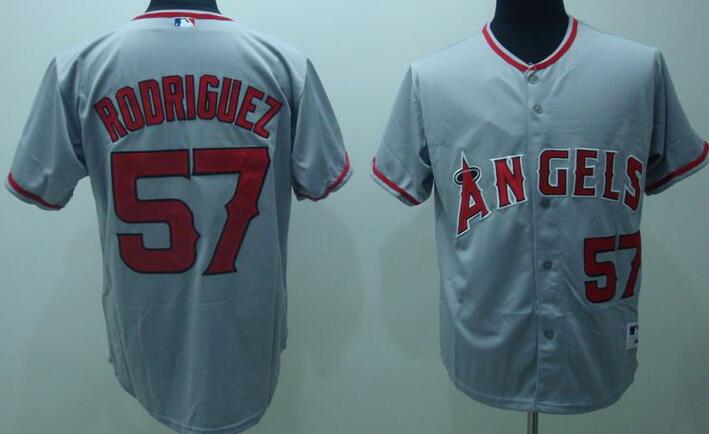 Los Angeles Angels 57 Francisco Rodriguez gray men baseball mlb jersey