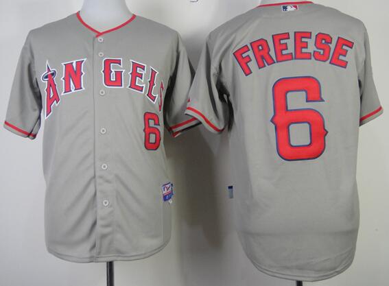 Los Angeles Angels 6 David Freese grey men baseball mlb jersey