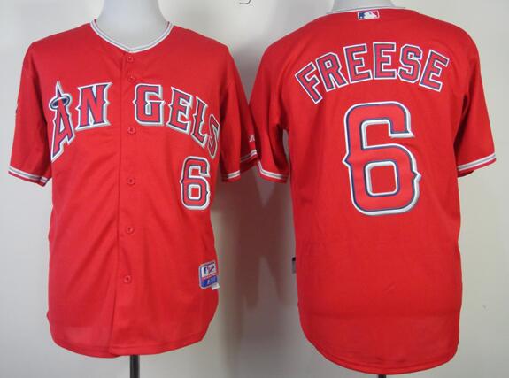 Los Angeles Angels 6 David Freese red men baseball mlb jersey