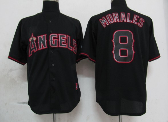 Los Angeles Angels 8 Morales Black Fashion men baseball mlb Jerseys