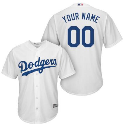 Los Angeles Dodgers jerseys Majestic White Home Cool Base Custom any name number