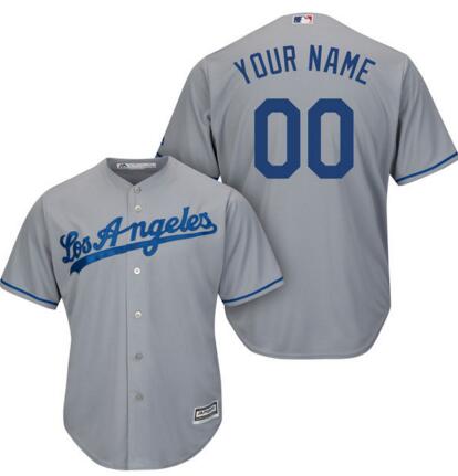 Los Angeles Dodgers jerseys Majestic grey Home Cool Base Custom any name number