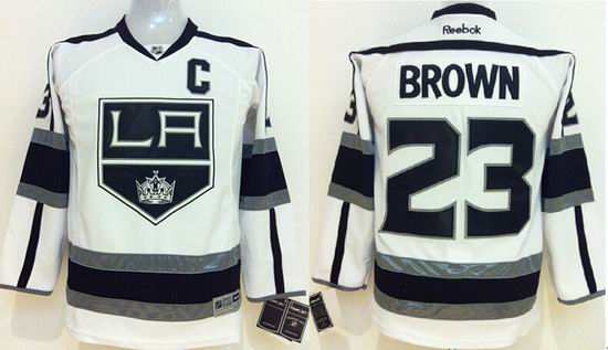 Los Angeles Kings 23 Dustin Brown kids white nhl jersey