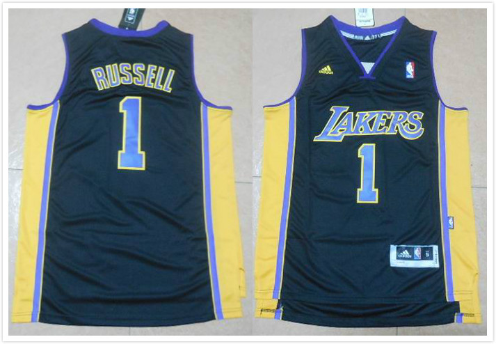 Los Angeles Lakers 1 D-Angelo Russell black adidas men nba basketball jerseys