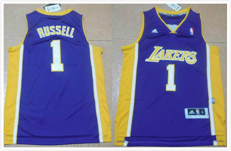 Los Angeles Lakers 1 D-Angelo Russell purple adidas men nba basketball jerseys