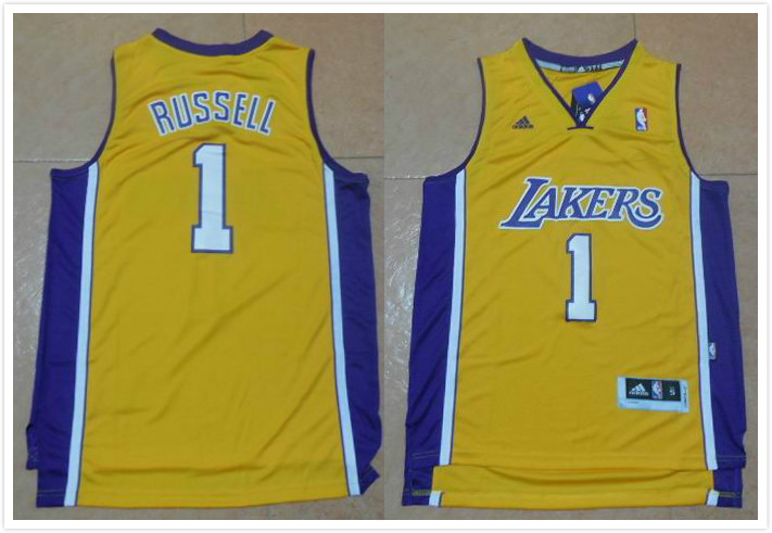 Los Angeles Lakers 1 D-Angelo Russell yellow adidas men nba basketball jerseys