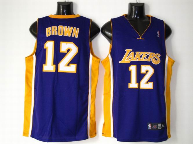 Los Angeles Lakers 12 Brown purple  adidas men nba basketball jerseys