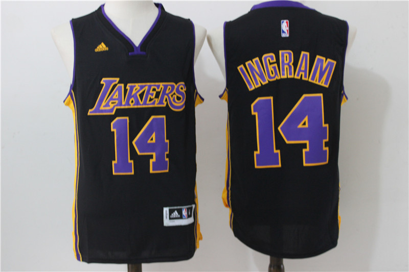 Los Angeles Lakers 14 Brandon Ingram black adidas men nba basketball jerseys