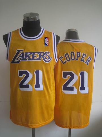 Los Angeles Lakers 21 COOPER  yellow adidas men nba basketball jerseys