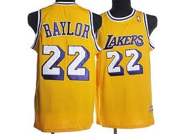 Los Angeles Lakers 22 BAYLOR yellow adidas men nba basketball jerseys